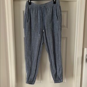 Athleta Blue Track Pants with Elastic Waistband and Tapered Leg